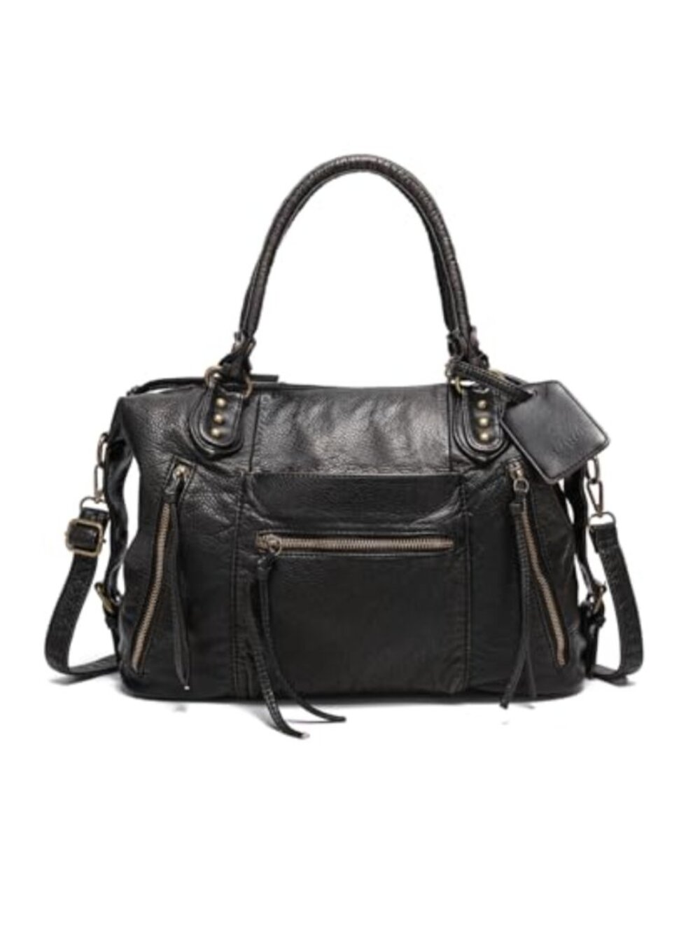 Vegan Leather City Tote Bag Women Y2K Hobo Crossbody